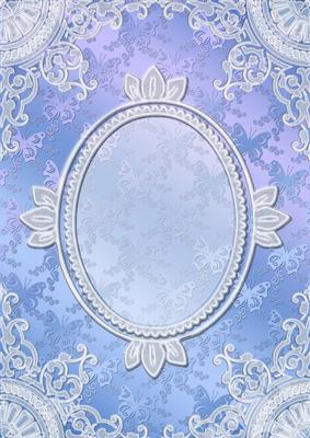 Butterfly Lace Card Front (blue)