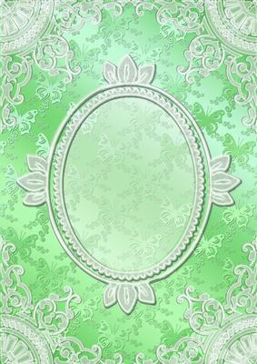 Butterfly Lace Card Front (green)