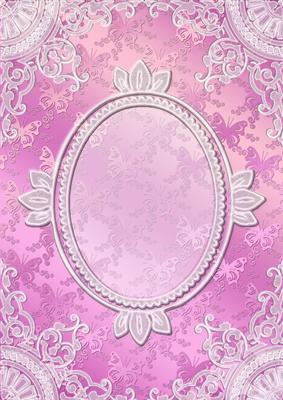 Butterfly Lace Card Front (pink)
