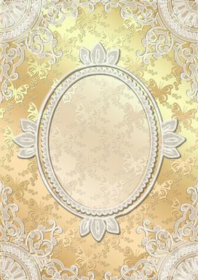 Butterfly Lace Card Front (gold)