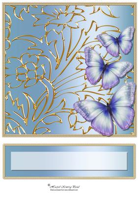 Butterfly Dreams Topper & Text Plate (pastel Blue)