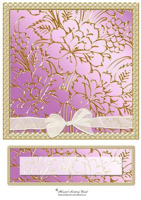 Gilded Window Card Front & Text Plate Lilac