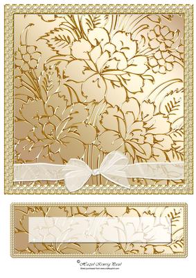 Gilded Window Card Front & Text Plate Gold