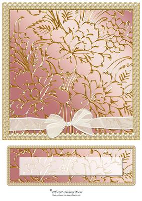 Gilded Window Card Front & Text Plate Rose