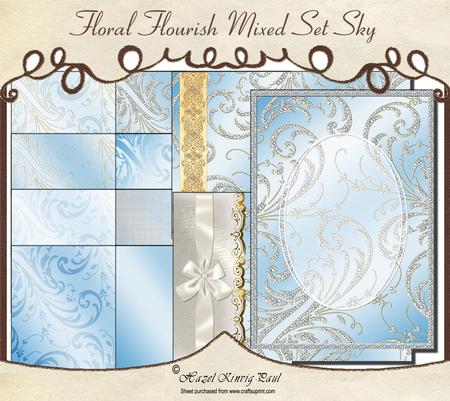 Floral Flourish Mixed Set Sky