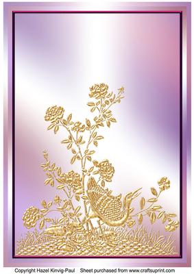 Framed Gilded Heron Card Front