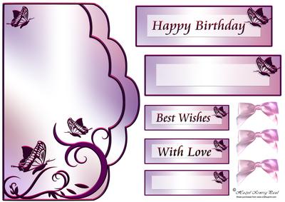 Dawn Butterflies Scalloped Card Front