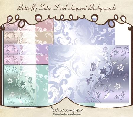 Butterfly Satin Swirl Layered Backgrounds