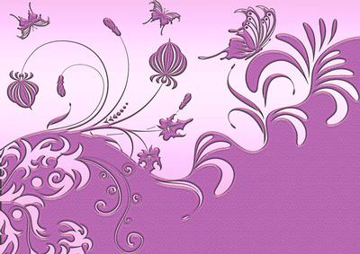 Flourish Garden Layered Background Magenta