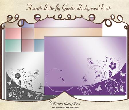 Flourish Butterfly Garden Background Pack
