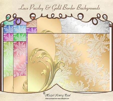 Lace Paisley & Gold Border Backgrounds