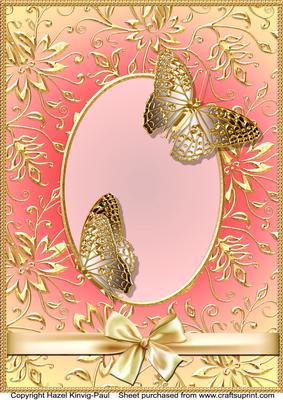Golden Butterfly Card Front
