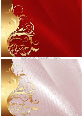 Golden Flourish Satin Backgrounds (ruby & Rose)