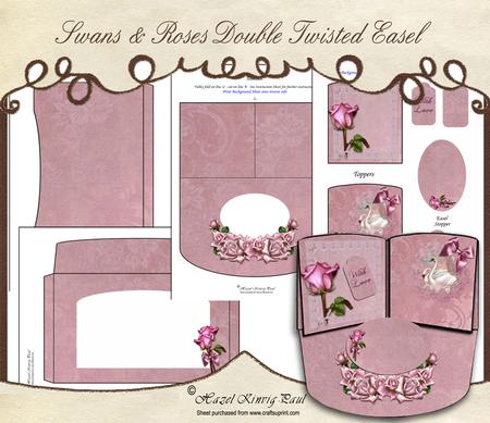 Swans & Roses Double Twisted Easel