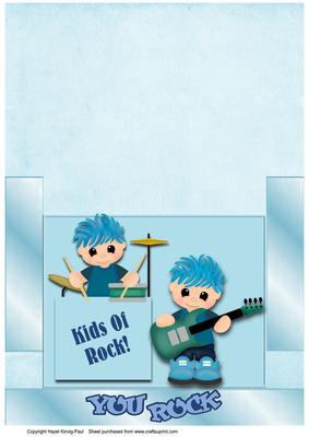 Rock Boys Column Fold Card