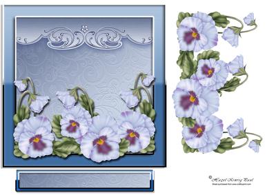Blue Pansy Delight Card Front