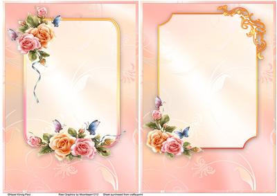 Roses & Butterflies Card Fronts #5 & #6