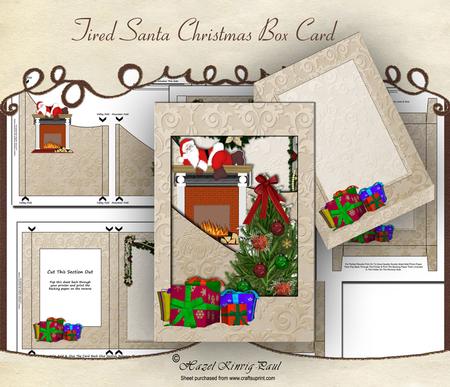 Tired Santa Christmas Box Card