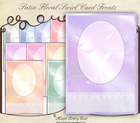 Satin Floral Swirl Card Fronts