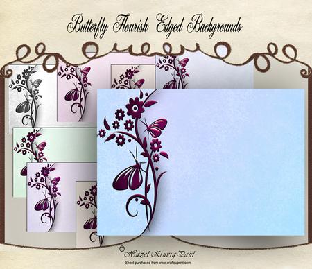 Butterfly Flourish Edged Backgrounds