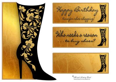 Shoe Lover Shaped Card Front