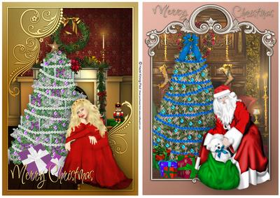 2 Traditional Christmas Card Fronts