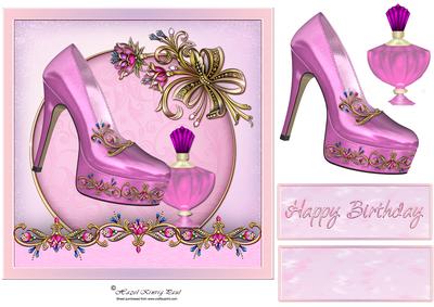 Pretty in Pink Decoupage Card Front