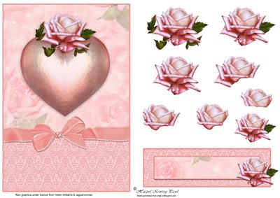 Romantic Roses Decoupage Card