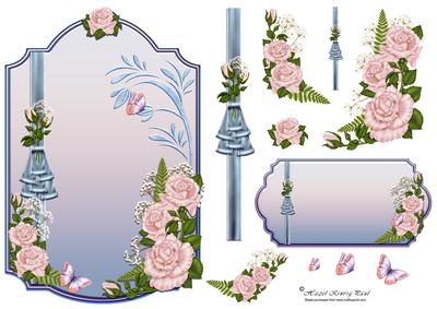 Dawn Roses Shaped Card Front/topper