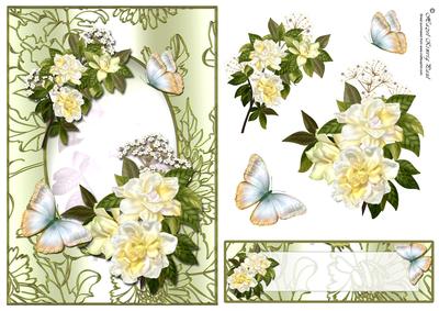 Gardenia Garden Decoupage Card Front