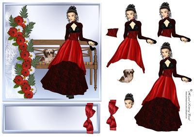 Lady Waiting Card Front/topper