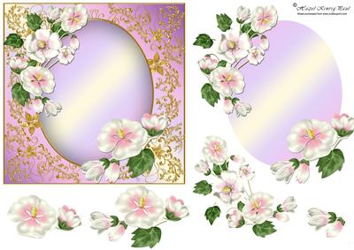 Gilded Floral Decoupage Topper/card Front
