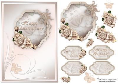 Rose Flourish Card Front/topper