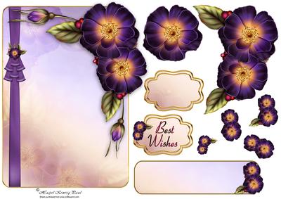 Over the Edge Floral Decoupage Card Front/topper