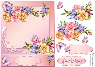 Floral Decoupage Easel Panels/topper