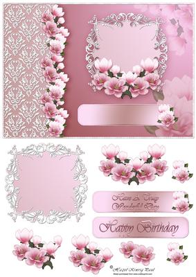 Beautiful Magnolias Decoupage Card Front/topper