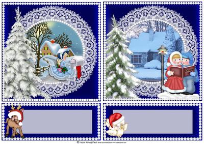 Christmas Scenes Toppers/card Fronts/easel Panels