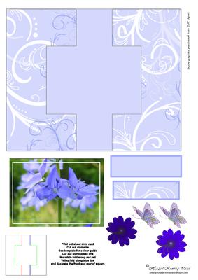 Blue Flower & Butterfly Swing Card