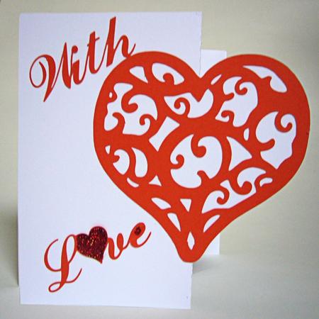 Swirly Heart Fold Back Card