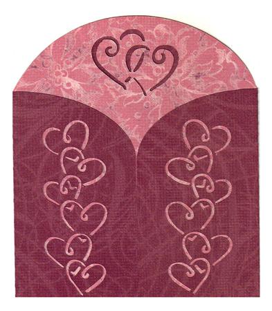 Stencilled Hearts Gatefold Card