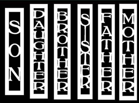 Set Of 6 Vertical Relative Toppers
