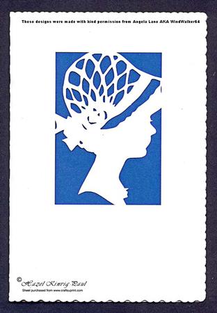 Lady In Hat Silhouette Card- 01