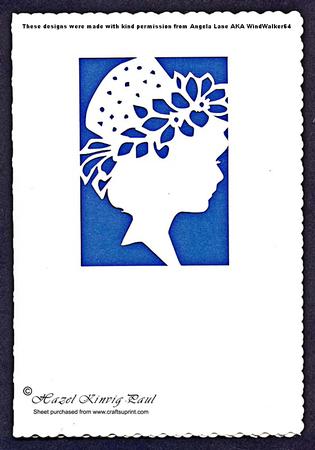 Lady In Hat Silhouette Card - 04