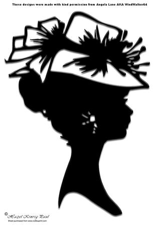 Lady In Hat Silhouette Topper - 03