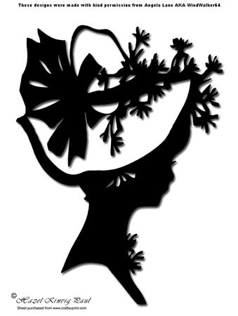 Lady In Hat Silhouette Topper - 04