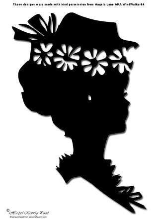 Lady In Hat Silhouette Topper - 06