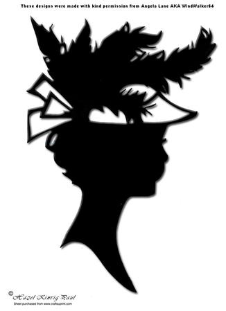 Lady In Hat Silhouette Topper - 07
