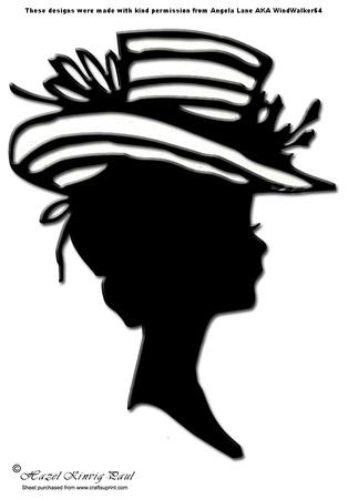 Lady In Hat Silhouette Topper - 08