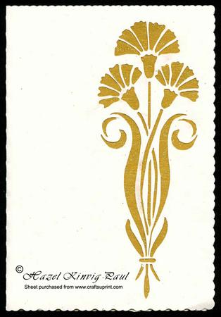Art Nouveau Flower Decoration Card