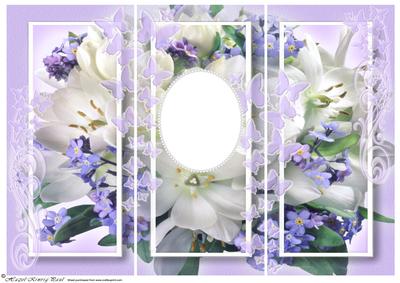 Floral Trifold Panel Card